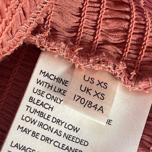 Free People Santiago NWT Pink Cinnamon Puff Shoulder Crop Top Sz XS - Picture 11 of 12